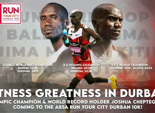 One of the greatest runners of all time: Joshua Cheptegei to headline the Absa RUN YOUR CITY DURBAN 10K Joshua Cheptegei