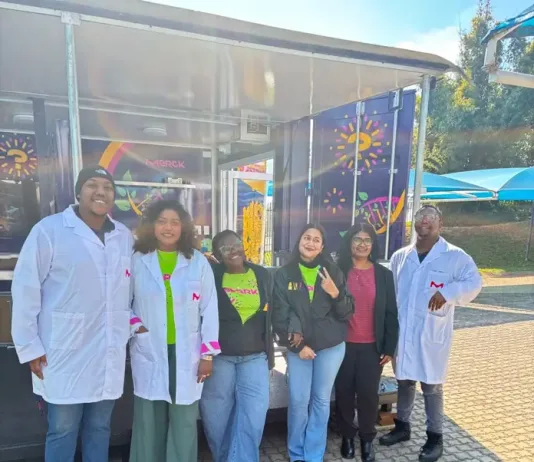 Merck Curiosity Cube, a mobile science lab housed in a shipping container designed to promote STEM education