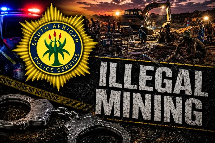 Illegal-Mining-South-African-Police-Service-(SAPS)-0 Massive Illegal Mining Crackdown at Losberg Kloof Mine Yields 217 Arrests