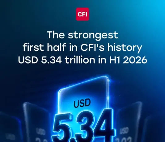 CFI Reports Strongest Quarter and First Half on Record, USD 3.03 Trillion in Q2 and USD 5.34 Trillion in H1 2026. Image supplied by PR company for CFI