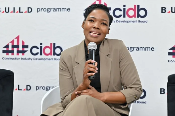 Lynette Mazibuko, Founder of Lenda Construction and Supply Services and a previous cidb ERWIC Awards winner. Image supplied by PR company for Construction Industry Development Board (cidb).