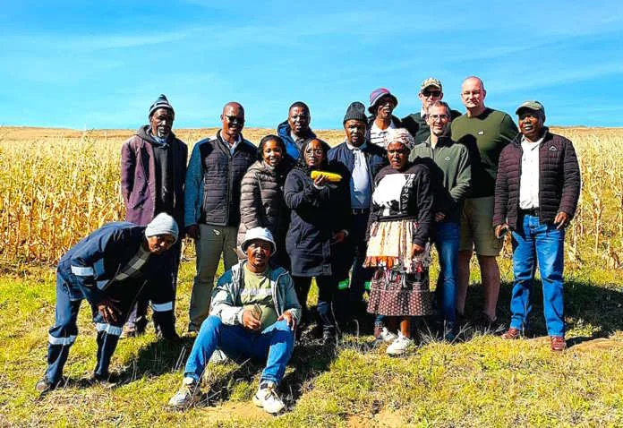 The Mcambalala Maize Project team with some of the local community members and stakeholders. Image supplied by PR company.