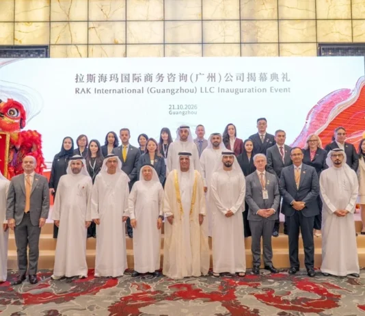 Ruler of Ras Al Khaimah inaugurates the first Ras Al Khaimah’s business consultancy in China, strengthening ties with Guangdong Ruler of Ras Al Khaimah inaugurates the first Ras Al Khaimah’s business consultancy in China, strengthening ties with Guangdong. Image supplied by PR company.