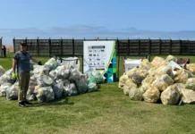 Beach Clean-up helps turn litter into livelihoods, and gives a revived buy-back centre its first push Gary Cullen Ecrp With 2 Bag System. Image supplied by PR company.