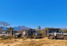 Kingsley Holgate Foundation’s Tail of the Dragon expedition to traverse the Drakensberg mountain range from Iron Crown in Limpopo to Rhodes in the Eastern Cape Holgate Ftd Expedition Defenders Team Mariepskop Background. Image supplied by PR company.