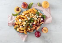 7 Fresh Ways to Enjoy Stone Fruit This Summer Honey, Lemon and Thyme Stone Fruit Salad. Image supplied by PR company.