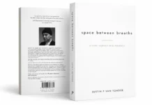 Notice the life you are already living Space between breaths, the debut book by Justin P Van Justin Van Tonder - Space between breaths. Image supplied by PR company.