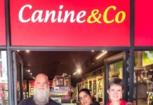 Pictured (L-R): Shaun Janke from SAFE, with Kimberley Perumal and Wendy Griggs from Canine & Co. holding some of the rescued puppies currently in SAFE’s care that will soon be up for adoption. Image supplied by PR company.