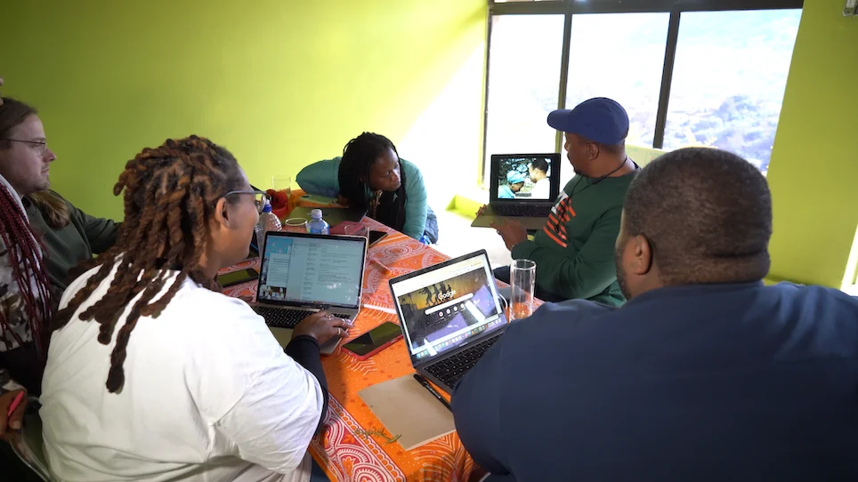 Scenes from the first edition of Mayibuye Doc Lab which took place at Ehozini Retreat in 2025.